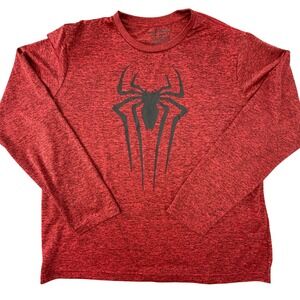 Marvel The Amazing Spider-Man 2 Red Heather Long Sleeve Shirt Mens XL Mad Engine